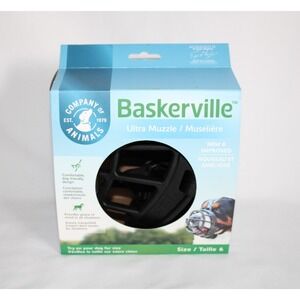 Baskerville Extra Large XL Ultra Dog Muzzle Sz 6 Black Hard Plastic EUC Training